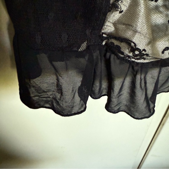 Seductive Wear by Cinema Etoile Cream Black Lace Chemise Babydoll Large Coquette - Picture 6 of 14